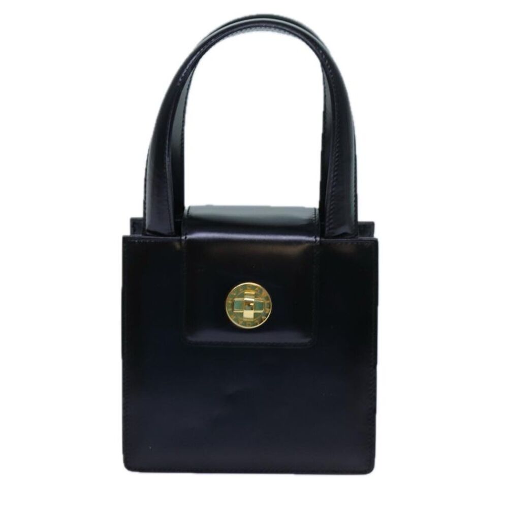 Bvlgari Handbag Leather Black Leather Handbag